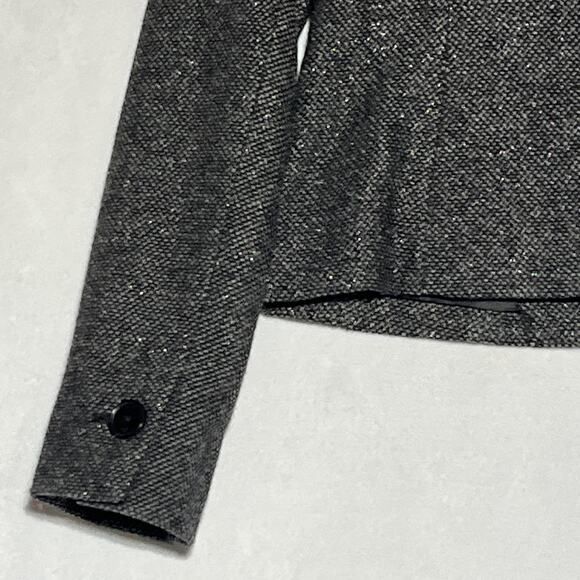 American Eagle Outfitters Blazer Tweed Wool Blend XS Black Sparkle Office Career - Picture 7 of 13